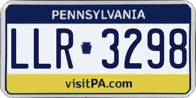 PA license plate LLR3298