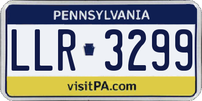 PA license plate LLR3299