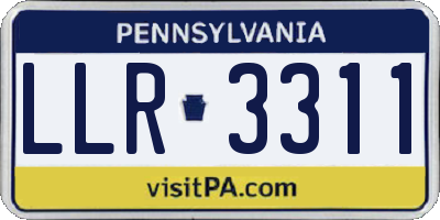 PA license plate LLR3311