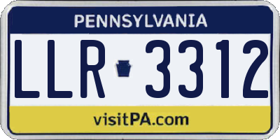 PA license plate LLR3312