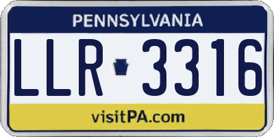 PA license plate LLR3316