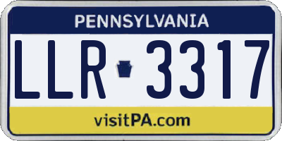 PA license plate LLR3317