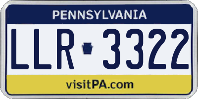 PA license plate LLR3322