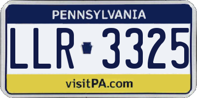 PA license plate LLR3325