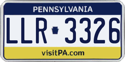 PA license plate LLR3326