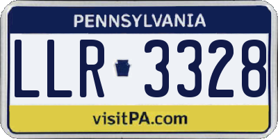 PA license plate LLR3328