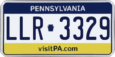 PA license plate LLR3329