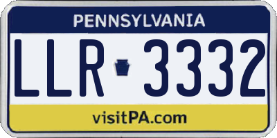 PA license plate LLR3332