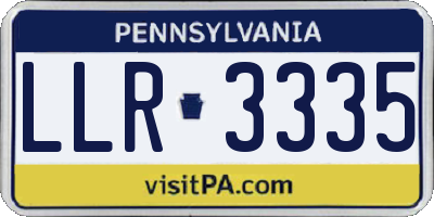 PA license plate LLR3335