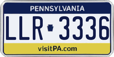 PA license plate LLR3336