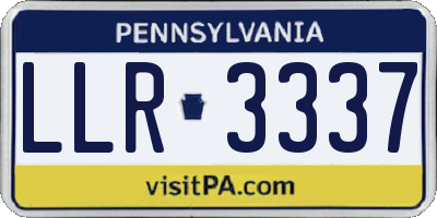 PA license plate LLR3337