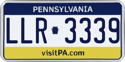PA license plate LLR3339