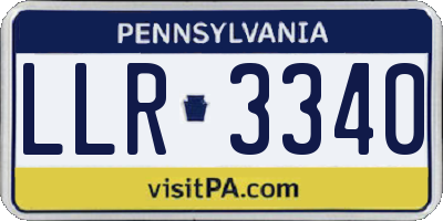 PA license plate LLR3340