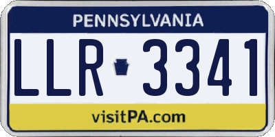 PA license plate LLR3341