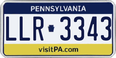 PA license plate LLR3343
