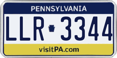 PA license plate LLR3344