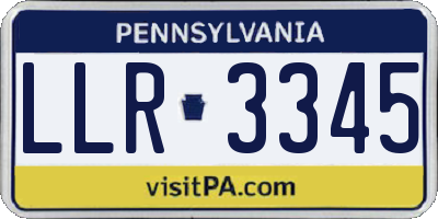 PA license plate LLR3345