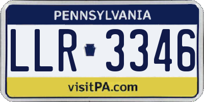 PA license plate LLR3346