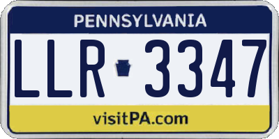 PA license plate LLR3347