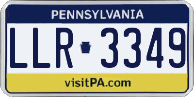 PA license plate LLR3349