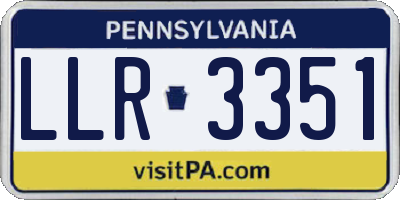 PA license plate LLR3351