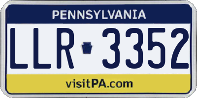 PA license plate LLR3352