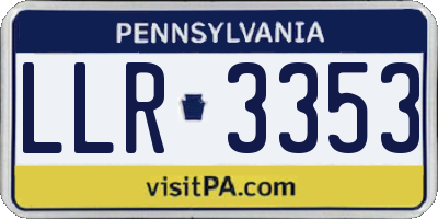 PA license plate LLR3353
