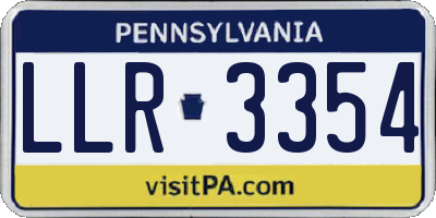 PA license plate LLR3354