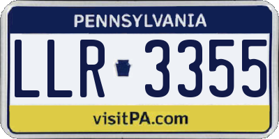 PA license plate LLR3355