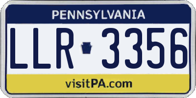 PA license plate LLR3356