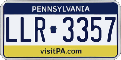 PA license plate LLR3357