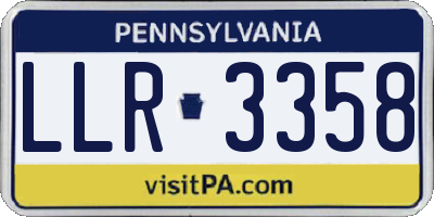 PA license plate LLR3358