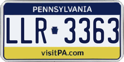 PA license plate LLR3363