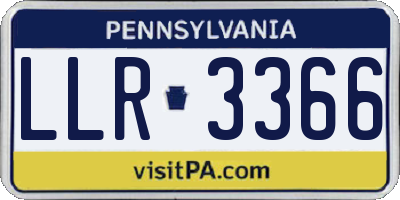 PA license plate LLR3366