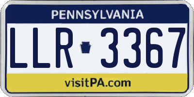 PA license plate LLR3367