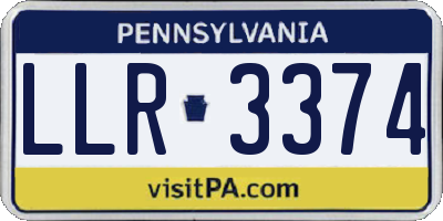 PA license plate LLR3374