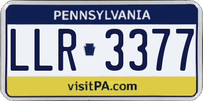 PA license plate LLR3377