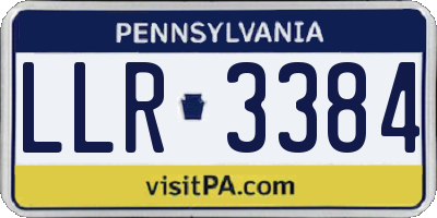 PA license plate LLR3384