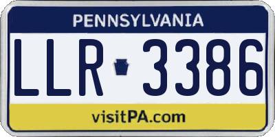 PA license plate LLR3386