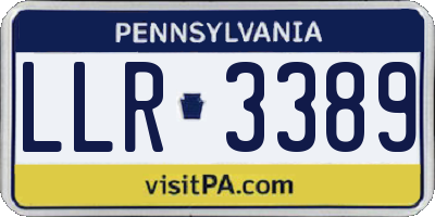 PA license plate LLR3389