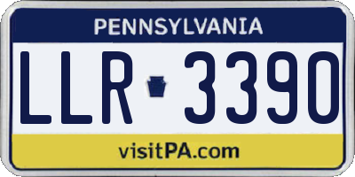 PA license plate LLR3390