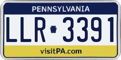 PA license plate LLR3391