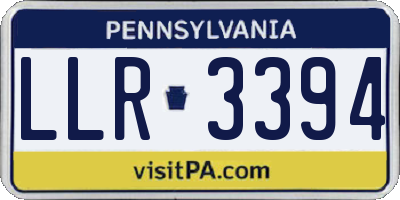 PA license plate LLR3394