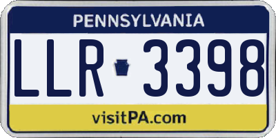PA license plate LLR3398