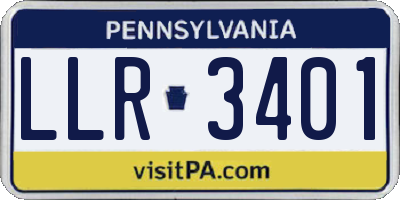 PA license plate LLR3401