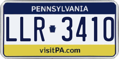 PA license plate LLR3410