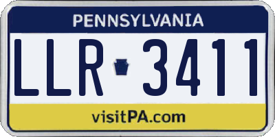 PA license plate LLR3411