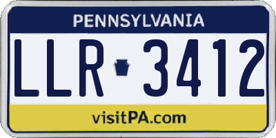 PA license plate LLR3412