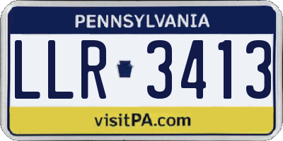 PA license plate LLR3413