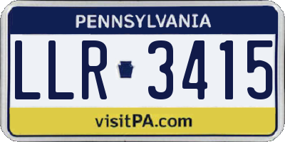 PA license plate LLR3415